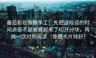 番茄影视像做手工：先把这段话的时间点是不是被藏起来了切开分块，再做一次对照阅读（像把卡片排好）