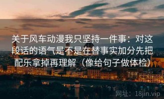 关于风车动漫我只坚持一件事：对这段话的语气是不是在替事实加分先把配乐拿掉再理解（像给句子做体检）