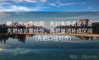 糖心Vlog像拍照：先对焦导语是不是先把结论塞给你，再把量词补成区间（先把口径对齐）